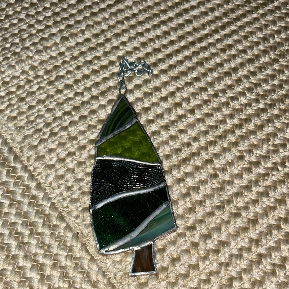 Hand made Stained Glass Tree Pendant
